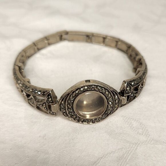 Vintage marcasite bracelet watch - Picture 4 of 7